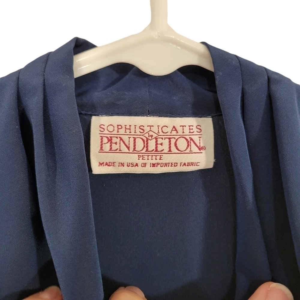 Pendleton Navy Blue Button Down Lightweight Blazer - image 3